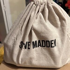 Steve Madden Natural Canvas Drawstring Pouch